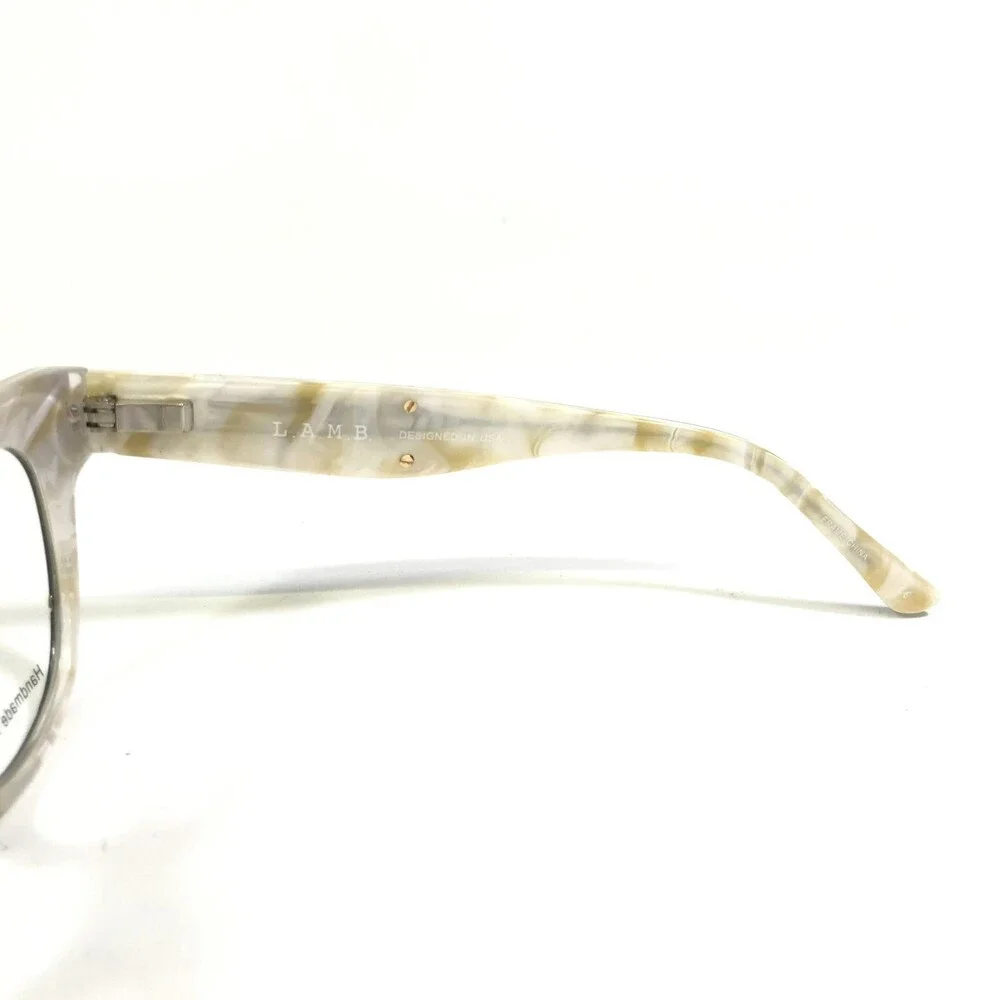 L.A.M.B Eyeglasses Frames LA067 BLK Black Ivory Horn Cat Eye Full RIm 51-19-140